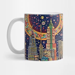 Funky Atlanta Georgia City Skyline Cityscape Colorful Art Mug